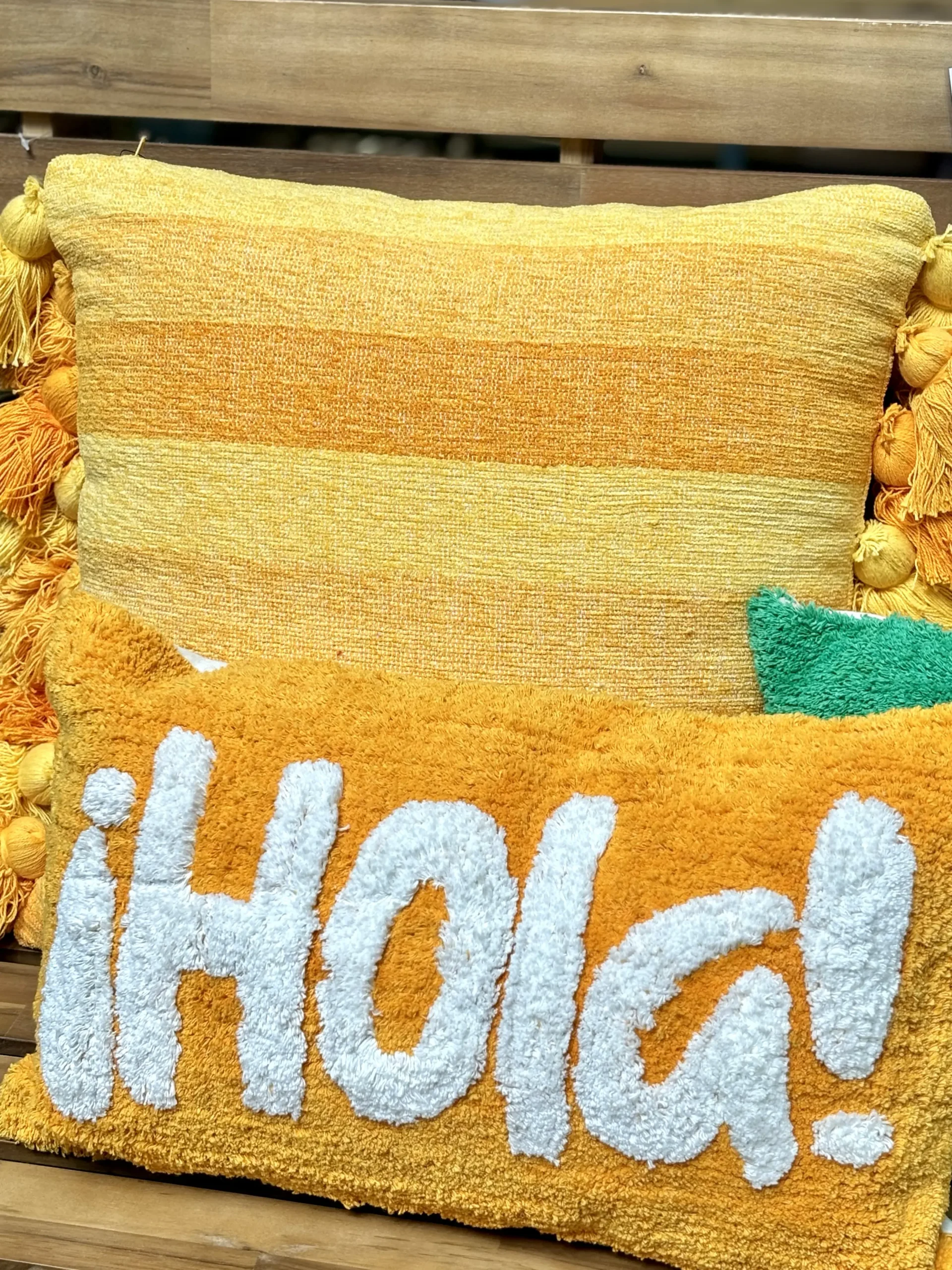 Yellow throw pillow - Home Redressed interior styling